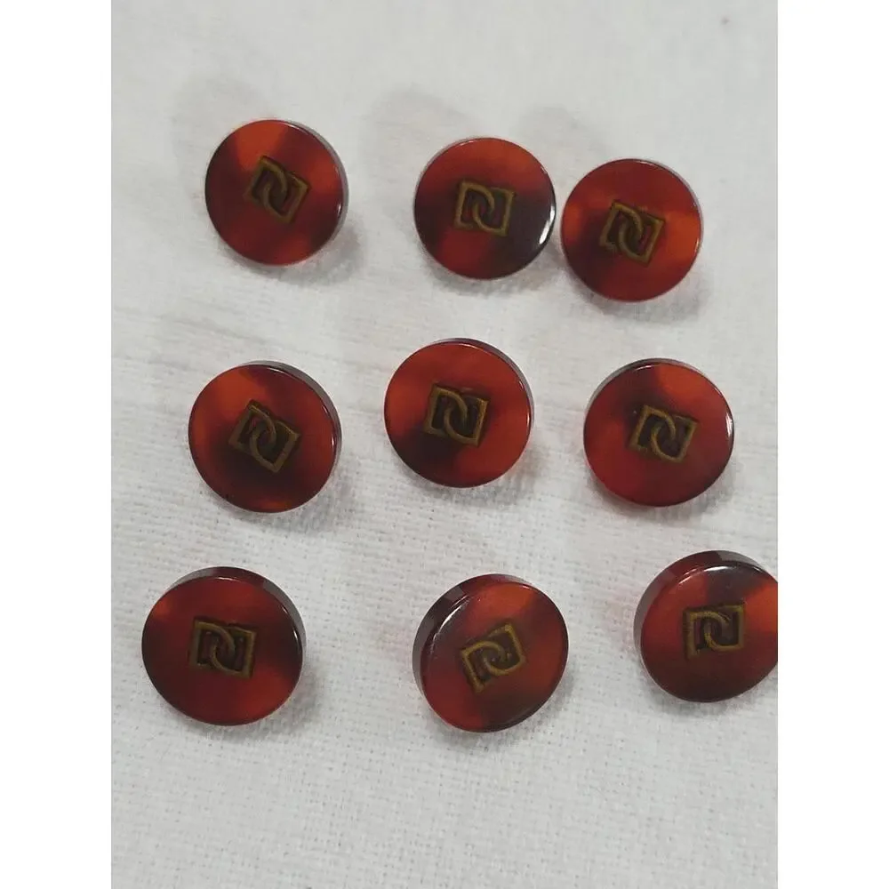 VTG Buttons Brown‎ Shades Double D (Duffer?)(9)1/2